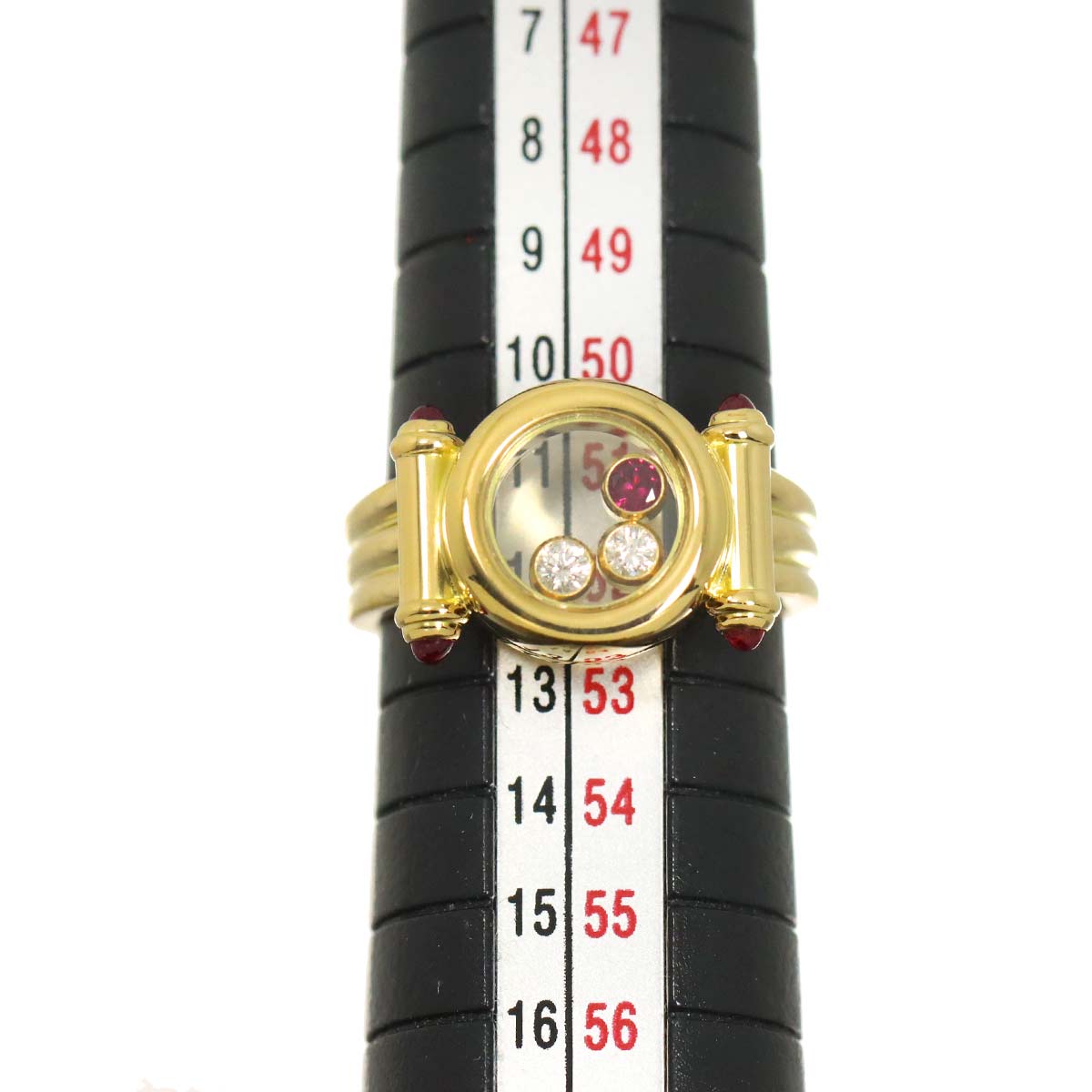 Happy Diamond Ruby Ring 18K YG 750 Size5.75-6(US)