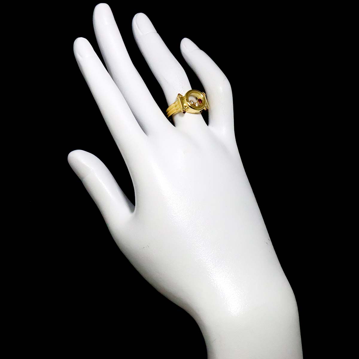 Happy Diamond Ruby Ring 18K YG 750 Size5.75-6(US)