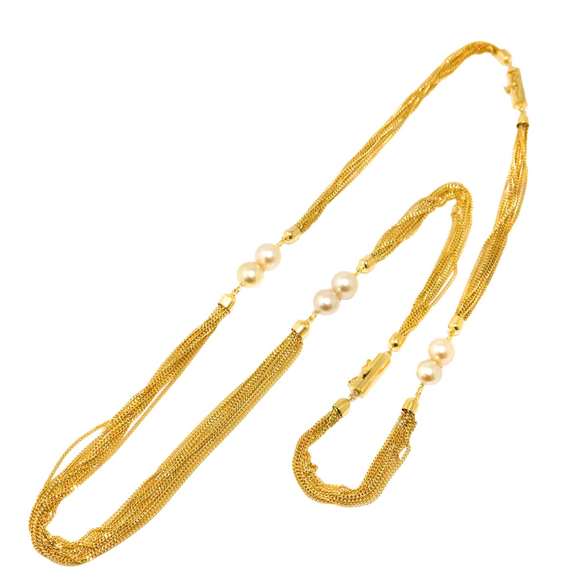 Akoya Pearl 6.8mm Necklace Bracelet 18K YG 750