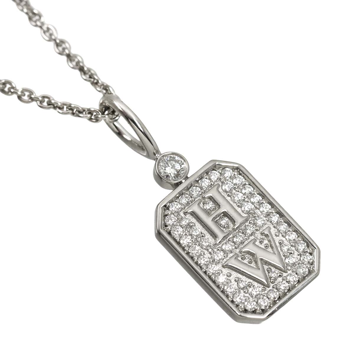 HW Logo Diamond Necklace Pt