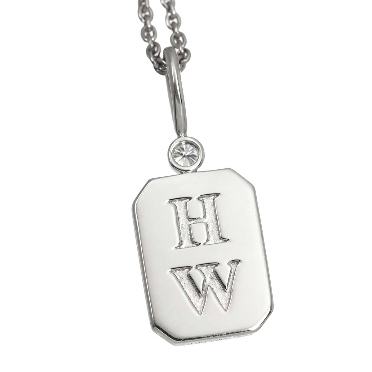 HW Logo Diamond Necklace Pt