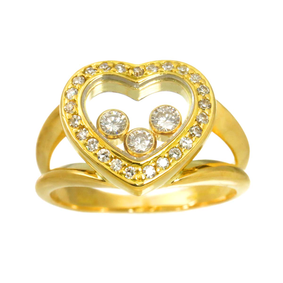 Happy Diamond Ring 18K YG 750 Size4(US)