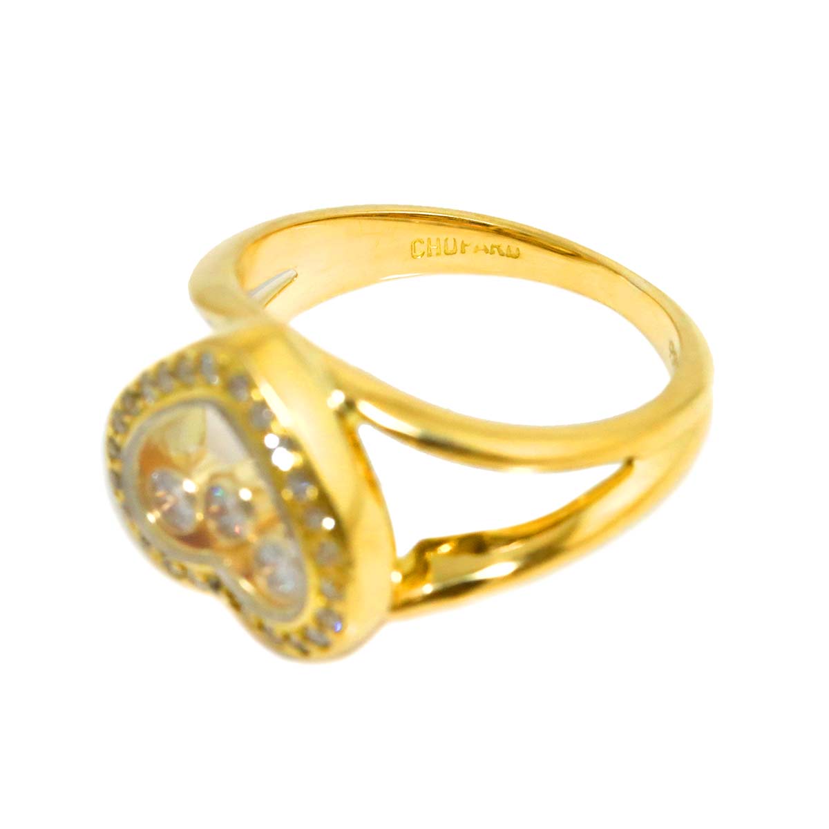 Happy Diamond Ring 18K YG 750 Size4(US)