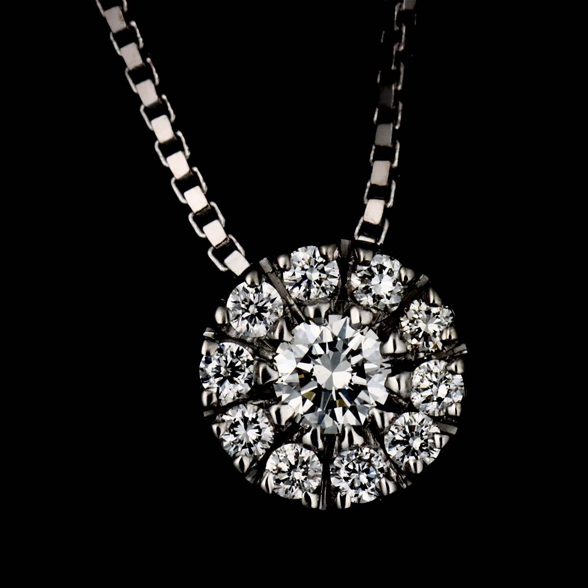 MARGHERITA Diamond Necklace 18K WG 750