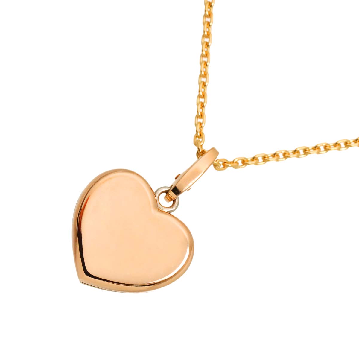 Double Heart Necklace 18K PG WG 750