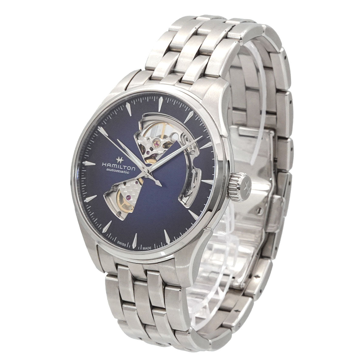 Jazzmaster H326750 Open Heart Automatic Navy Dial Mens Watch