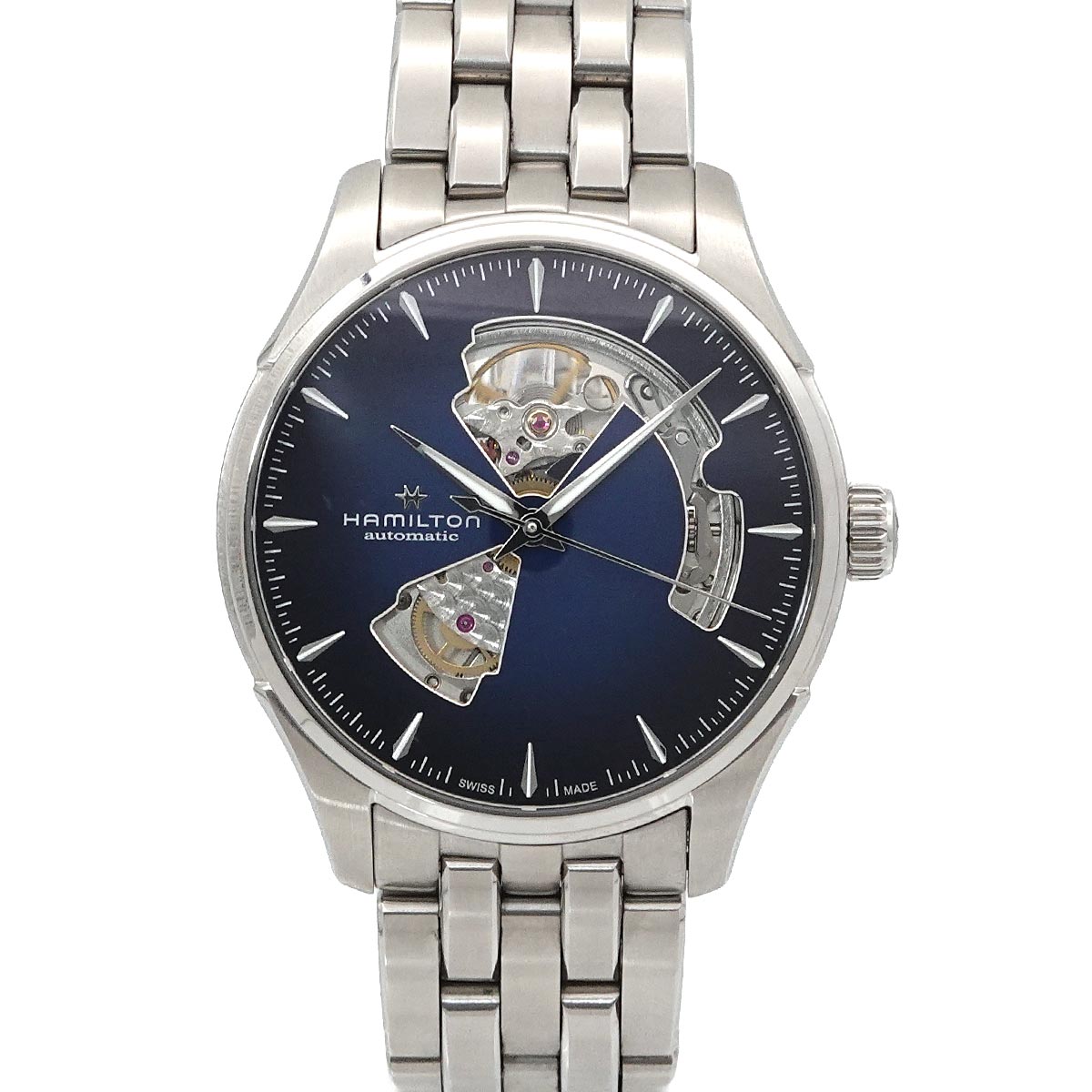 Jazzmaster H326750 Open Heart Automatic Navy Dial Mens Watch