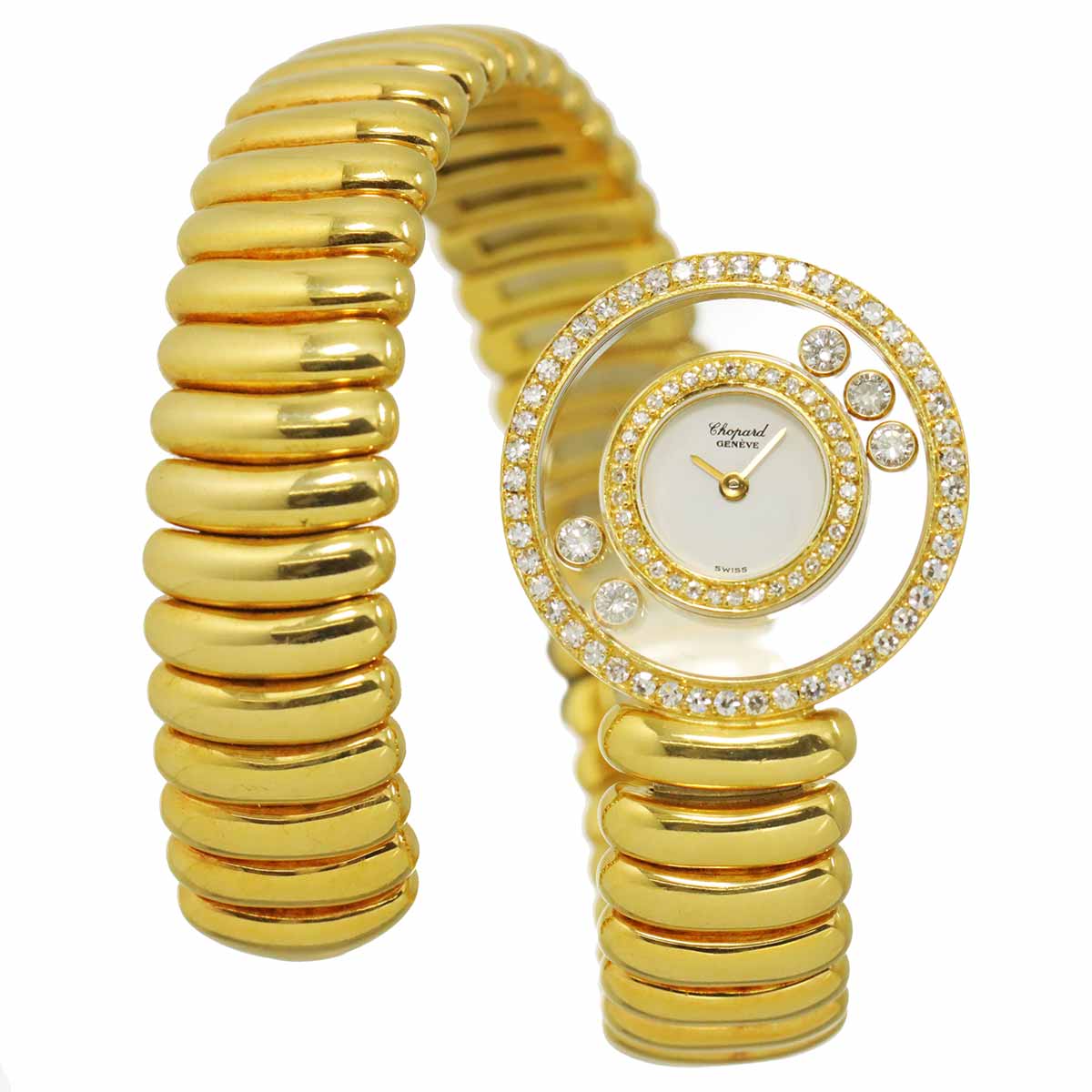 Happy Diamond 750 YG Quartz Diamond Ladies Watch