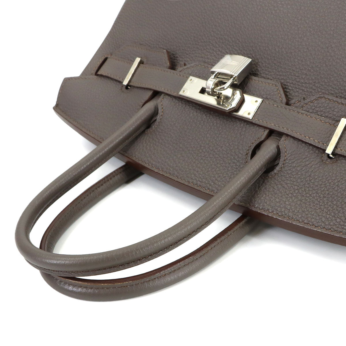 Birkin 30 Veau Togo Etain Hand Bag Grey Purse