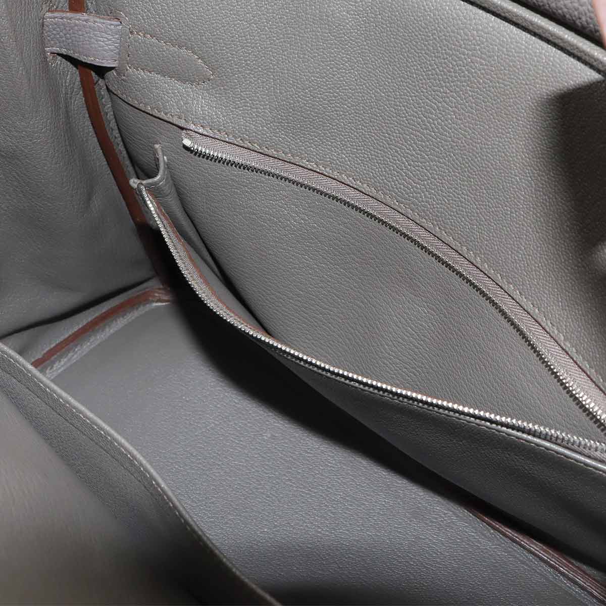 Birkin 30 Veau Togo Etain Hand Bag Grey Purse
