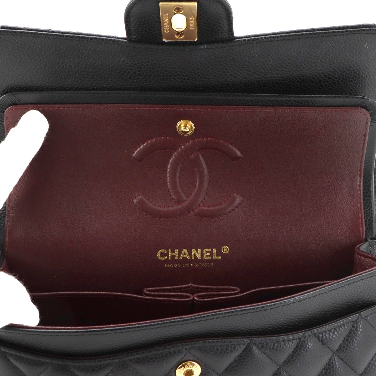 Matelasse 23 Chain Shoulder Bag Leather Black A01113