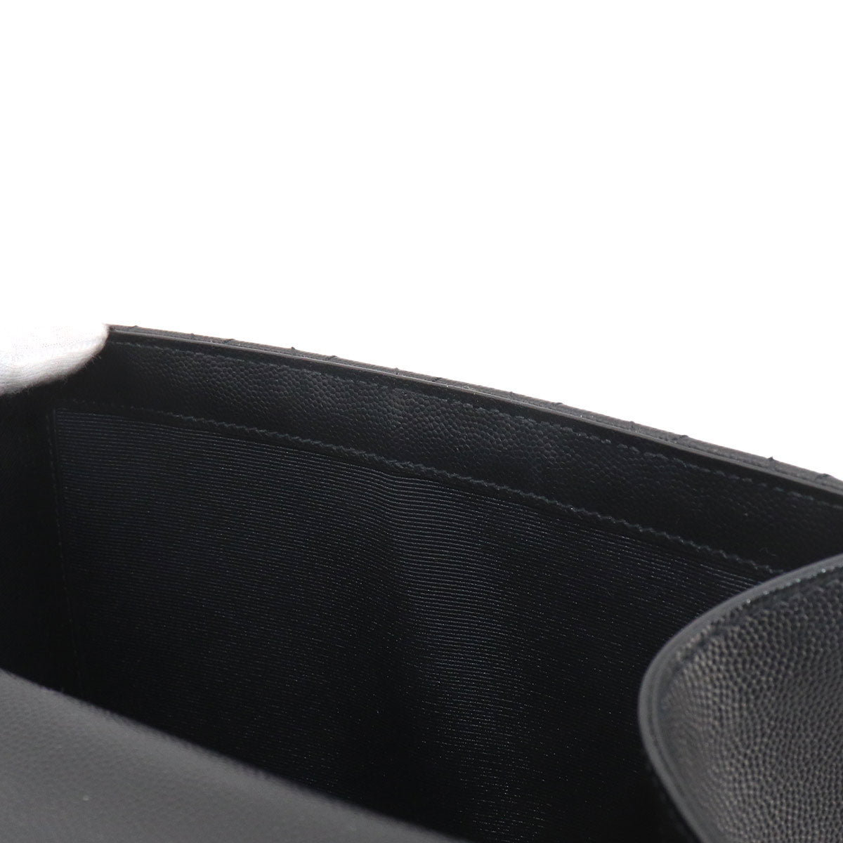 Envelope Medium Chain Shoulder Bag Leather Black 600185