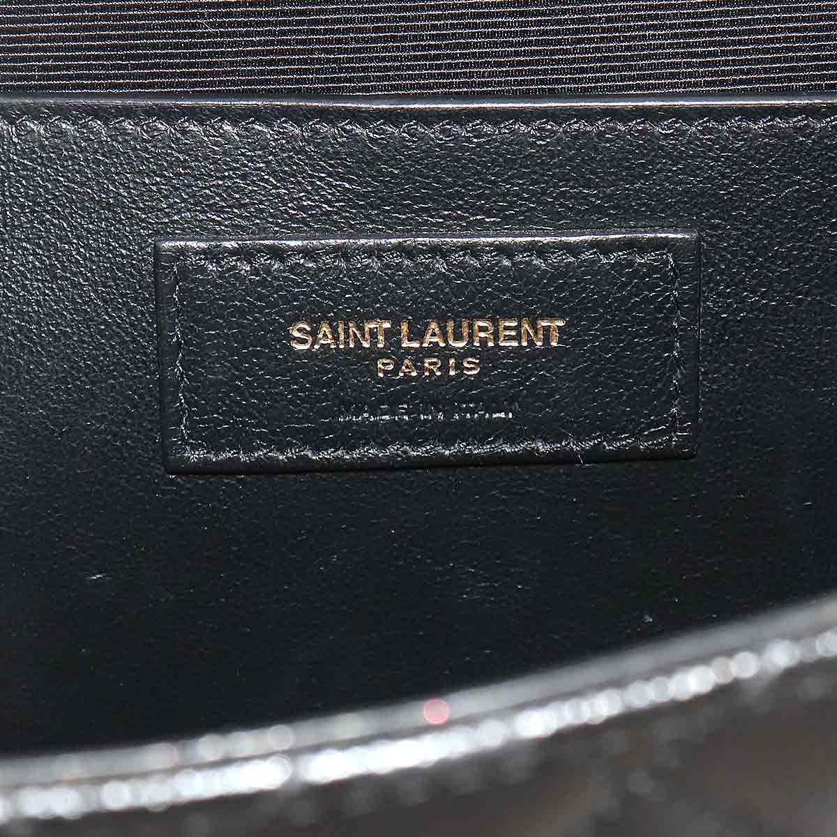 Envelope Medium Chain Shoulder Bag Leather Black 600185