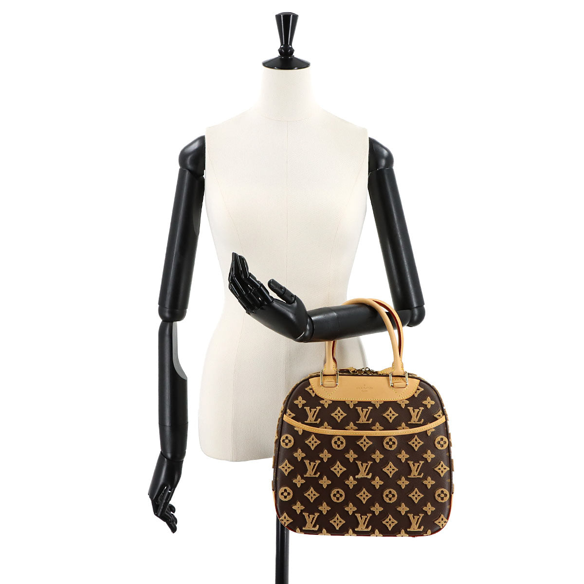Monogram Tuffetage Deauville Cube Hand Bag Biege M40921