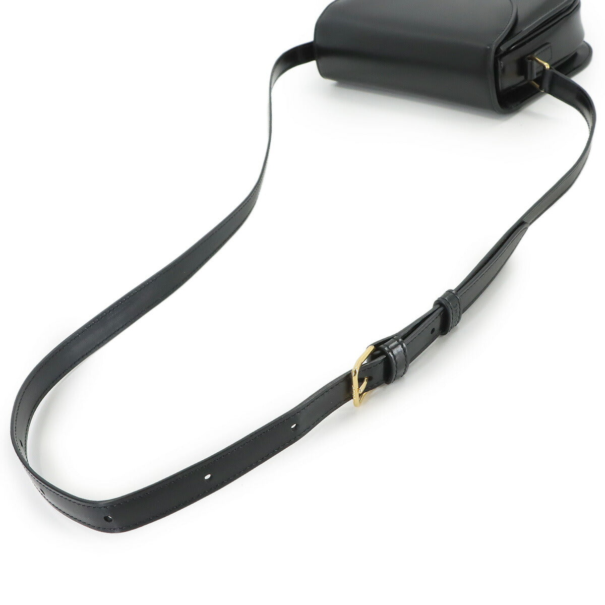 CELINE Triomphe Teen Besace Shoulder Bag Leather Black 110413BF4