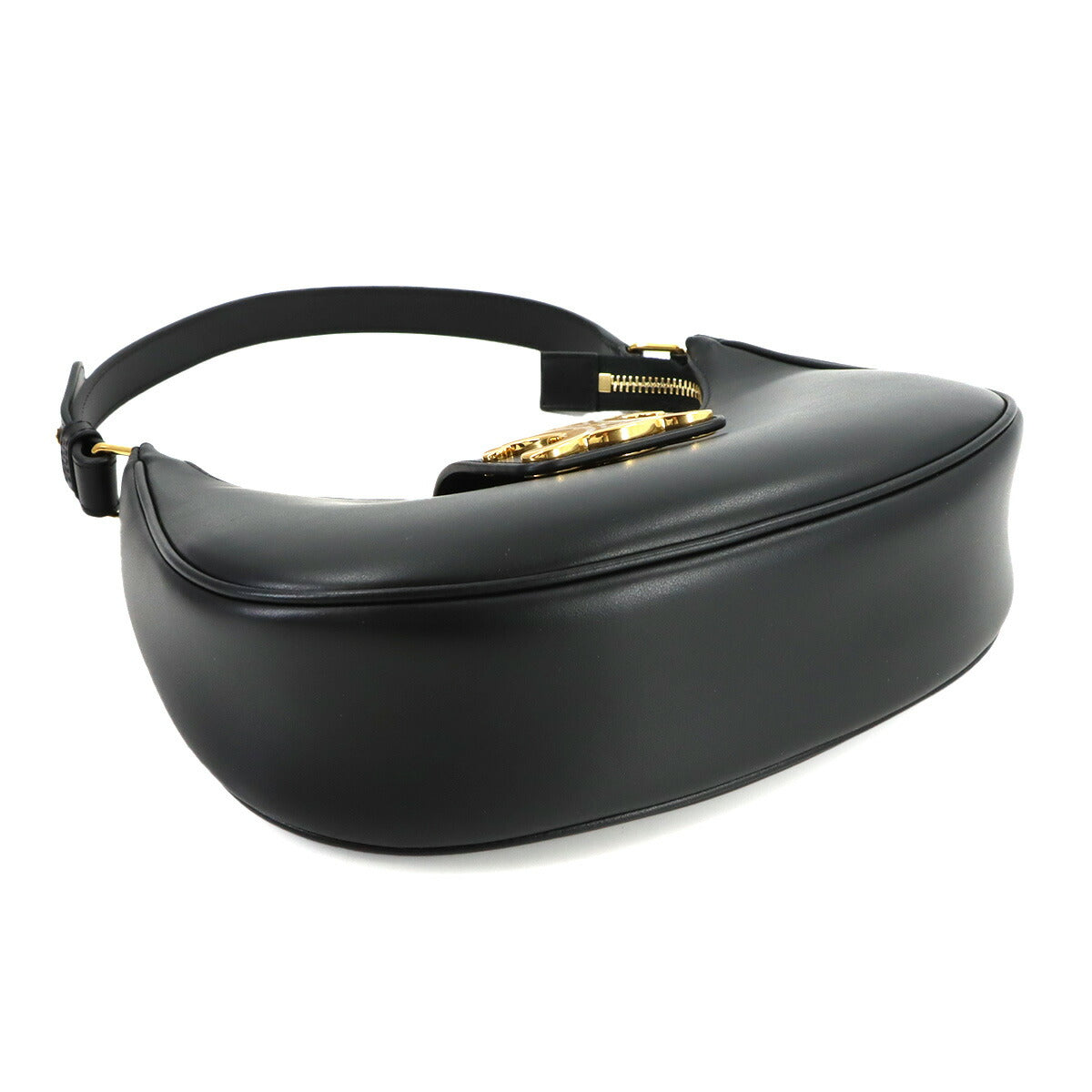 Triomphe Medium Ava Shoulder Bag Leather Black 114493DGQ