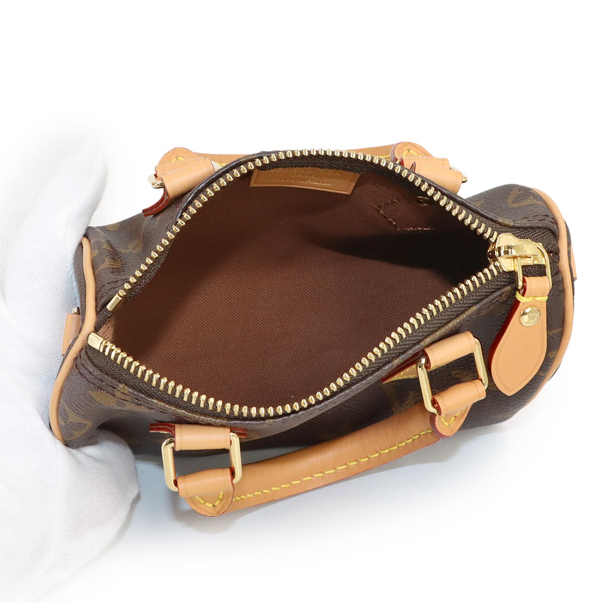 Monogram Nano Speedy 2way Hand Shoulder Bag Brown M81085