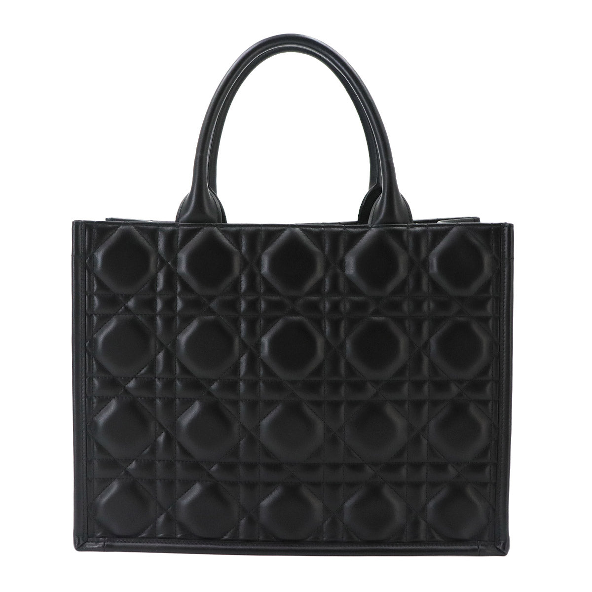 Macrocannage Book Tote Shoulder Medium Bag Leather Black