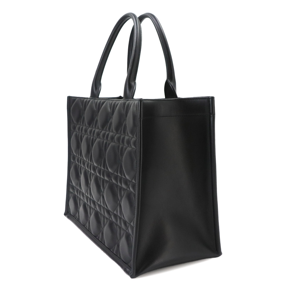 Macrocannage Book Tote Shoulder Medium Bag Leather Black