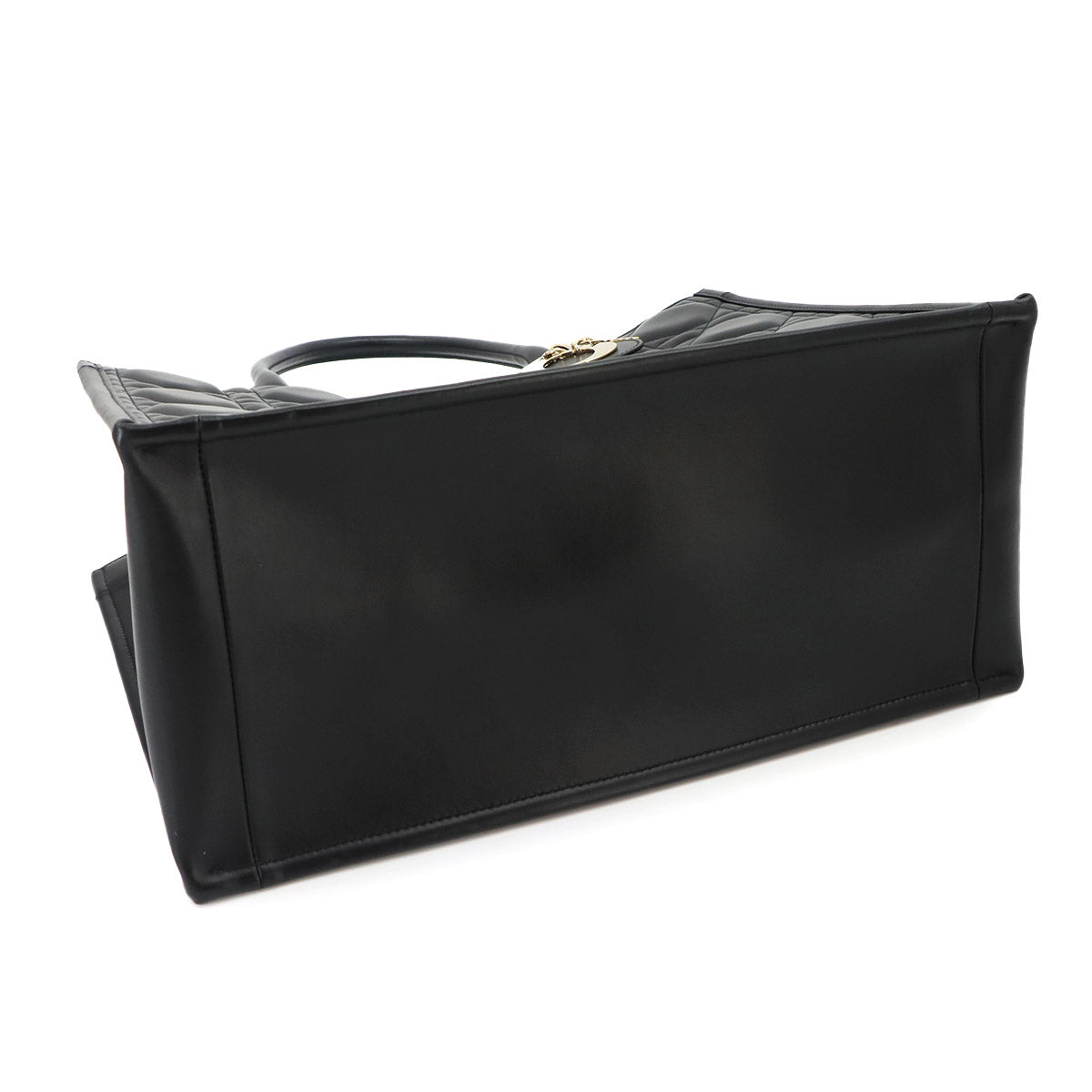 Macrocannage Book Tote Shoulder Medium Bag Leather Black