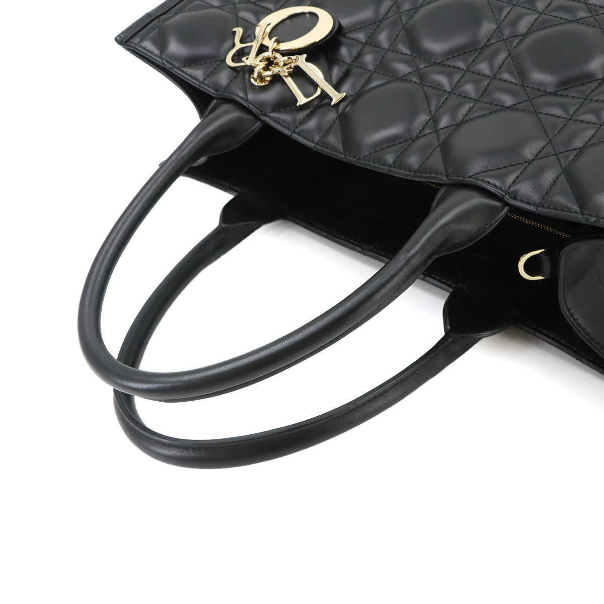 Macrocannage Book Tote Shoulder Medium Bag Leather Black
