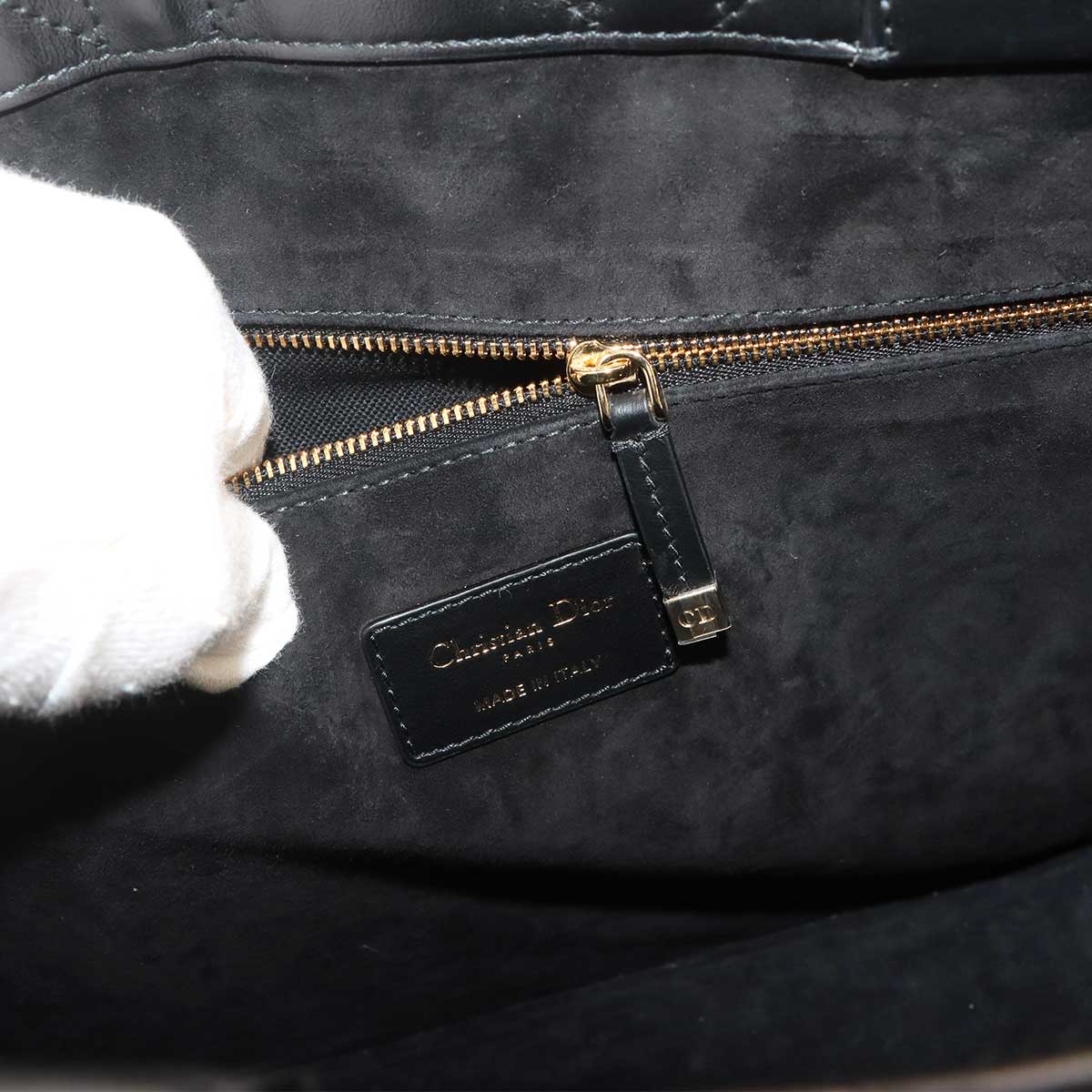 Macrocannage Book Tote Shoulder Medium Bag Leather Black
