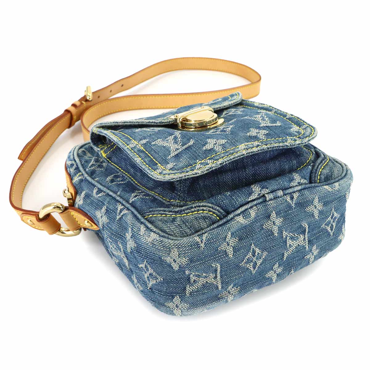 Monogram Denim Camera Bag Shoulder Bag Blue M95348 Purse