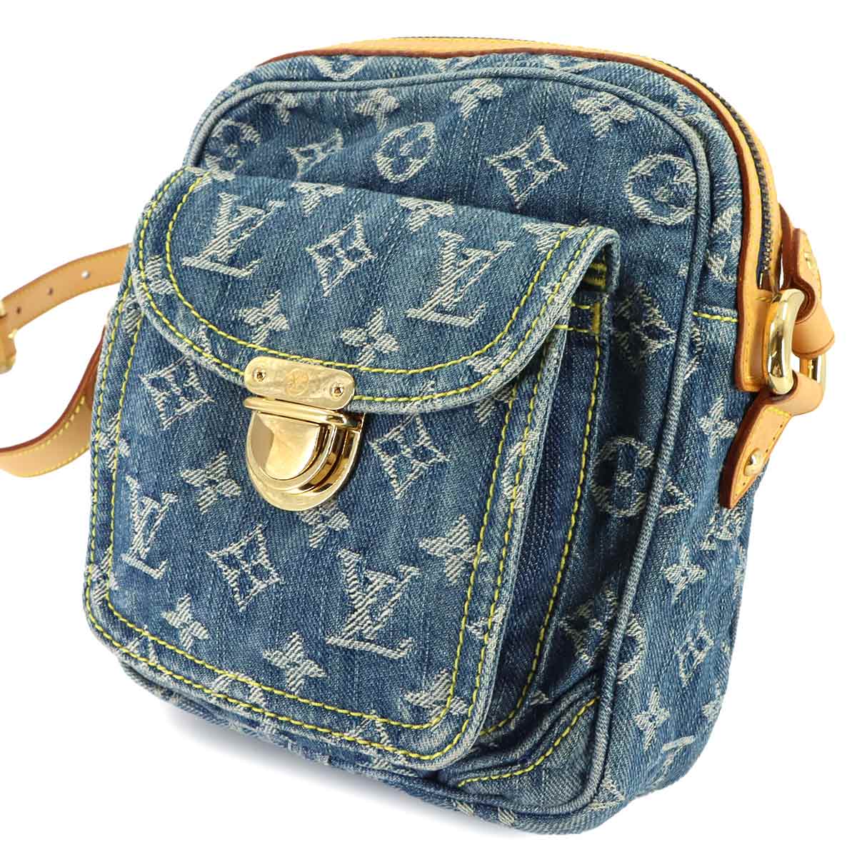 Monogram Denim Camera Bag Shoulder Bag Blue M95348 Purse