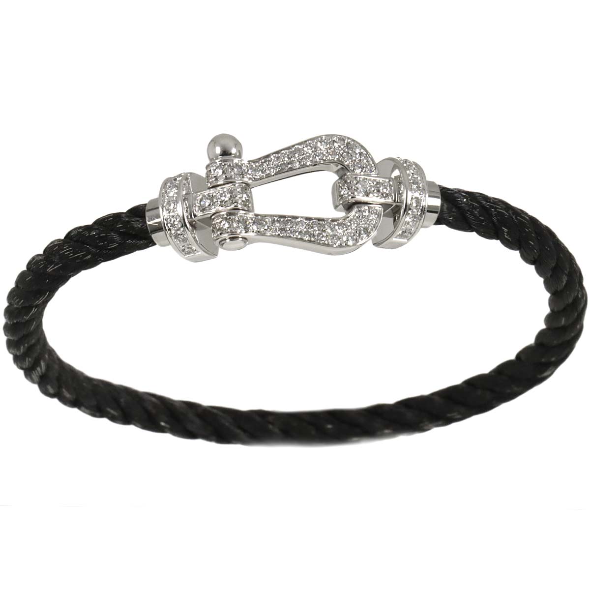 Force 10 LM Diamond Bracelet 18K WG 750 Steel size17