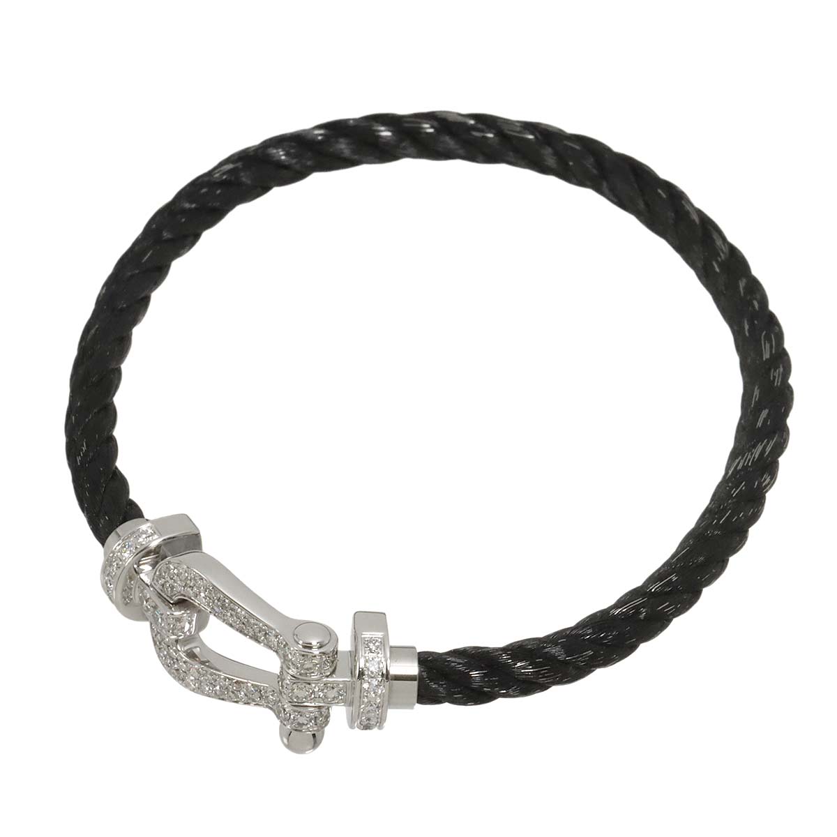 Force 10 LM Diamond Bracelet 18K WG 750 Steel size17