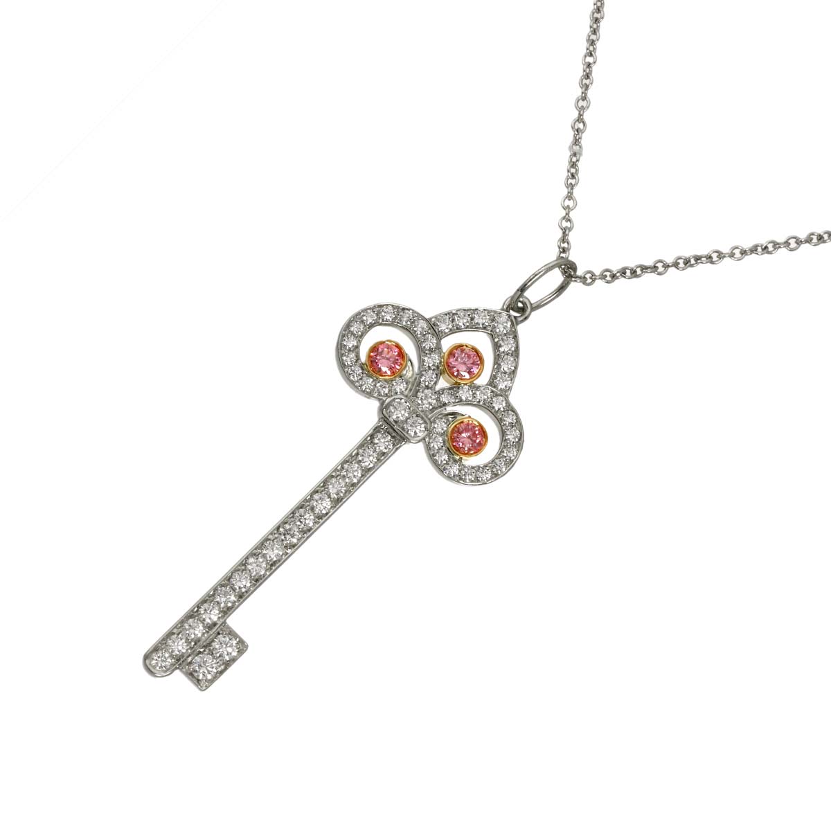 PinkDiamond Necklace Platinum 18K WG PG 750