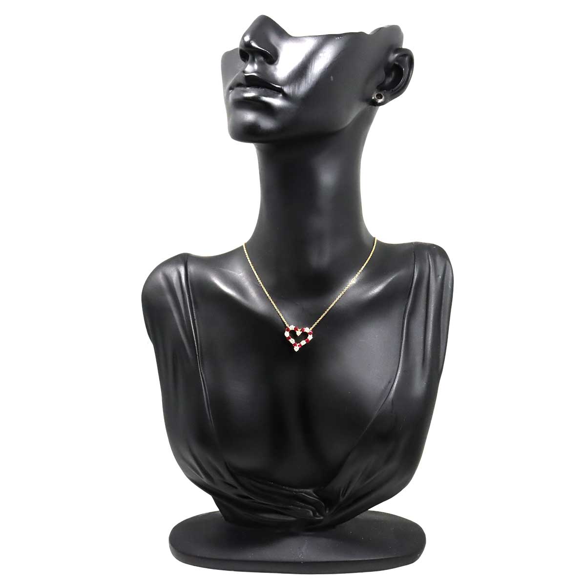 Sentimental Heart Ruby Diamond Necklace 18K YG 750