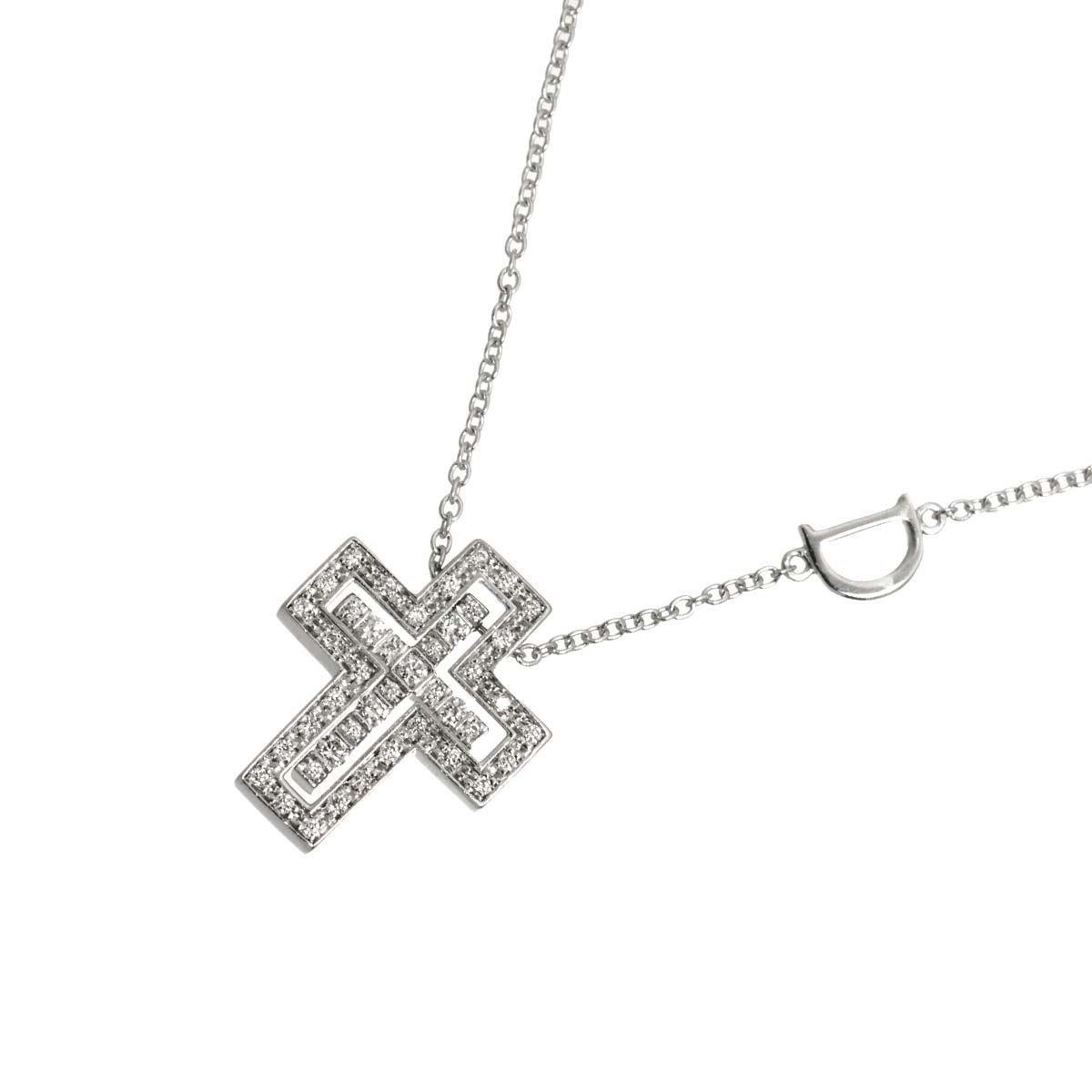 Belle Epoque XXS Diamond Cross Necklace 18K WG 750