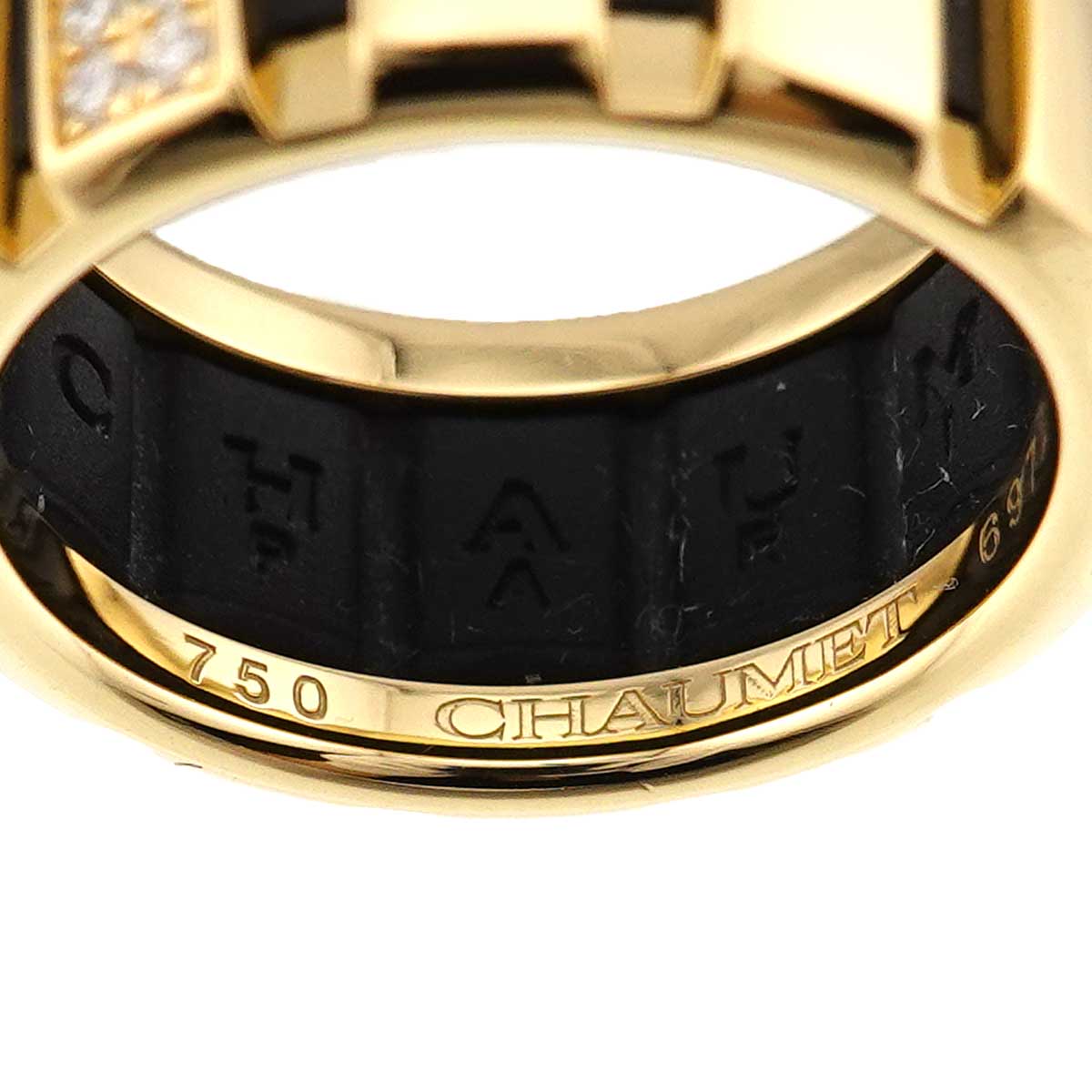 Class one MM Diamond Ring 18K YG Rubber Size52 5.75-6(US)