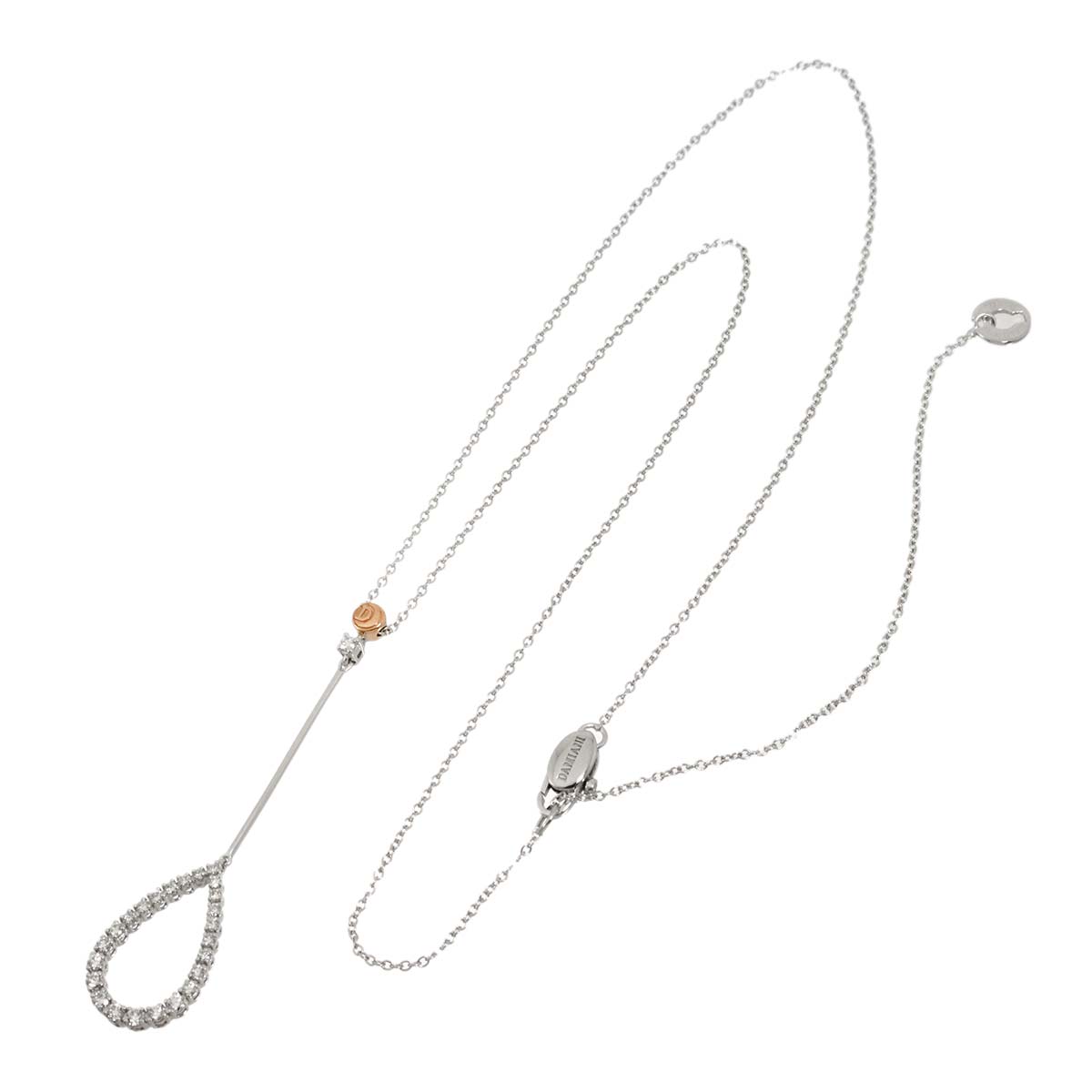Diamond Necklace 18K WG PG 750