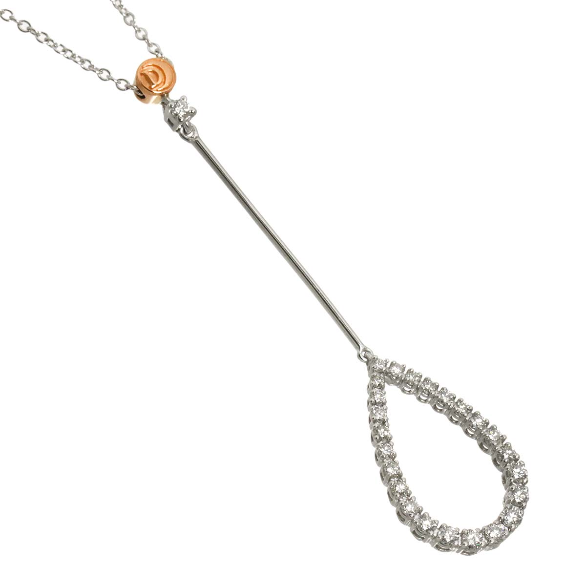 Diamond Necklace 18K WG PG 750