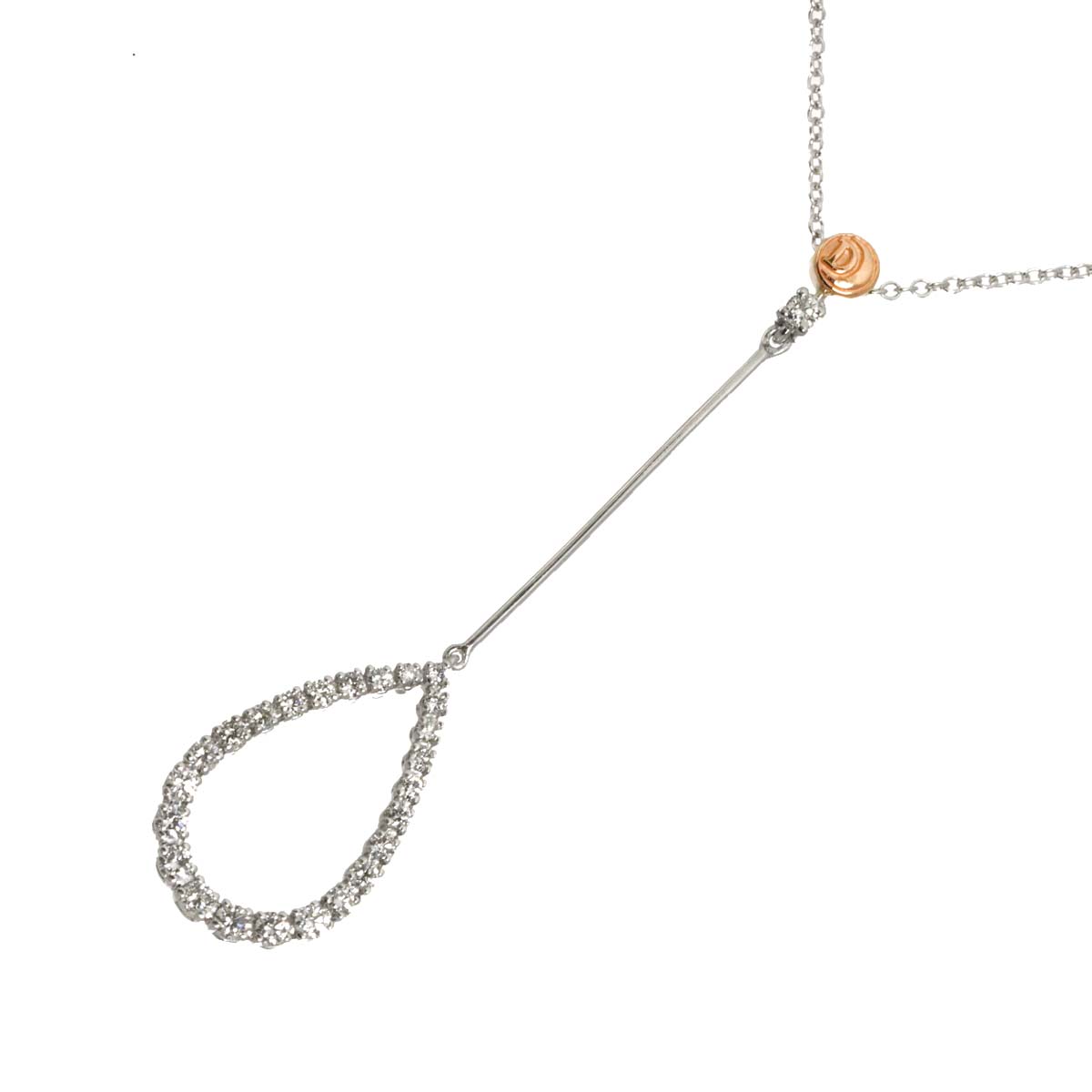 Diamond Necklace 18K WG PG 750