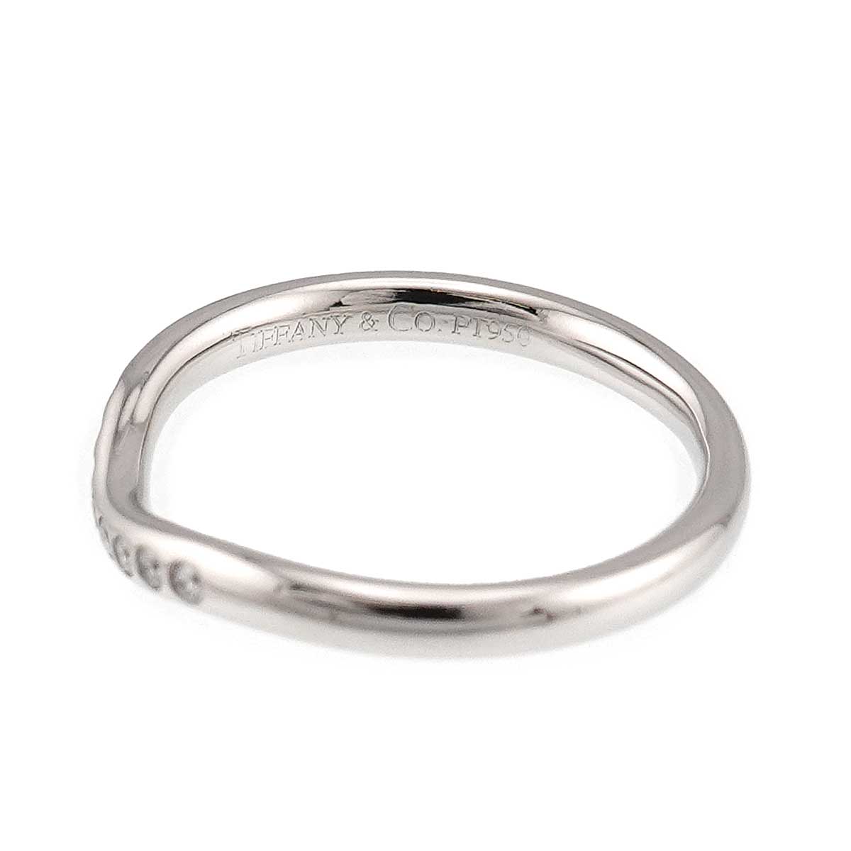 Curved Band Diamond Ring Platinum size4.5(US)