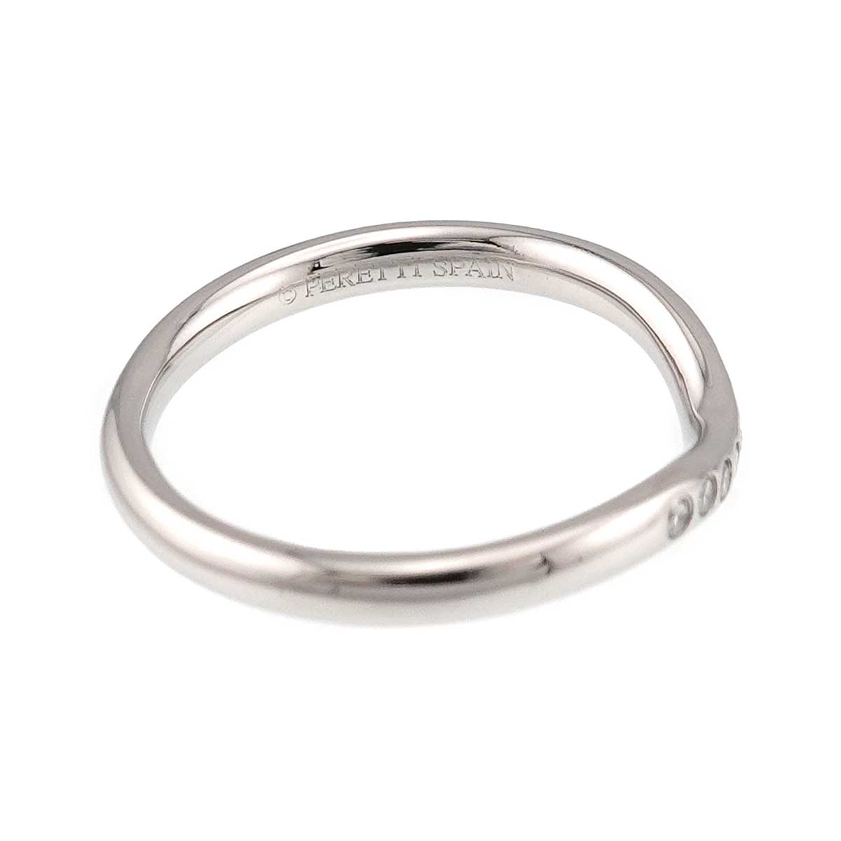 Curved Band Diamond Ring Platinum size4.5(US)
