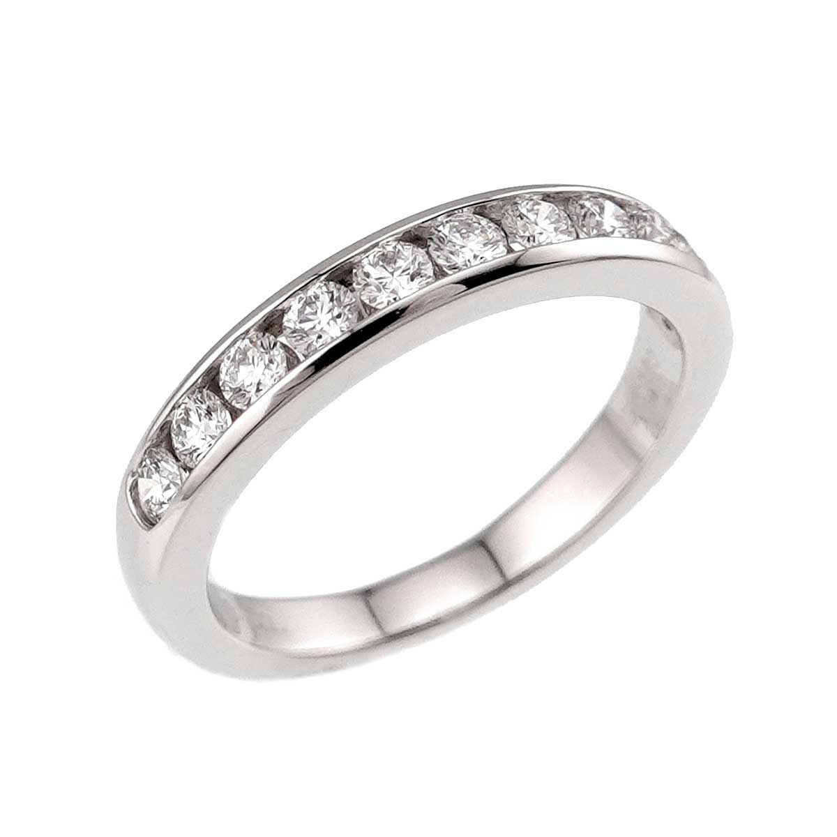 Half Diamond Ring Diamond Platinum Size4.5(US)