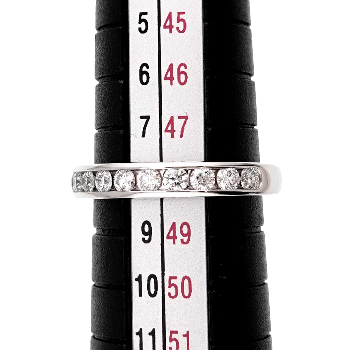 Half Diamond Ring Diamond Platinum Size4.5(US)