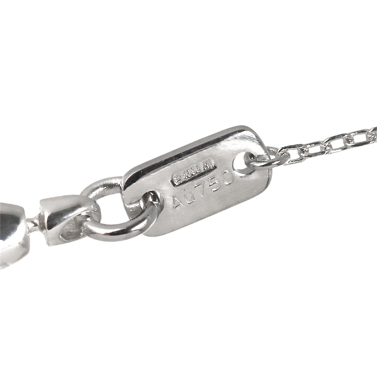 Heart Cross Diamond Necklace 18K White Gold 750