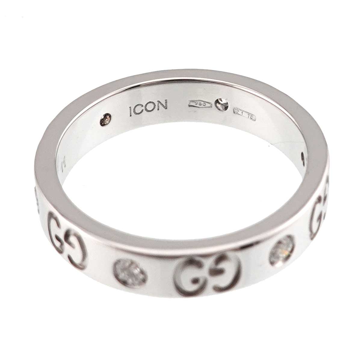ICON Ring Diamond 18K WG White Gold 750 size11 5.25-5.5(US)