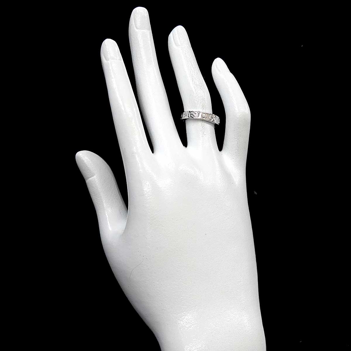 ICON Ring Diamond 18K WG White Gold 750 size11 5.25-5.5(US)