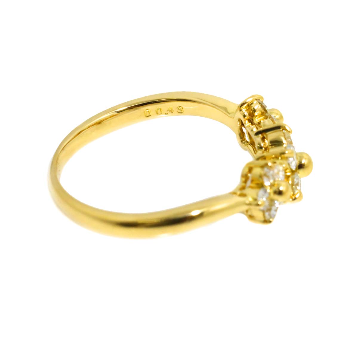 Diamond 0.43ct Ring 18K YG 750 Size6.75(US)