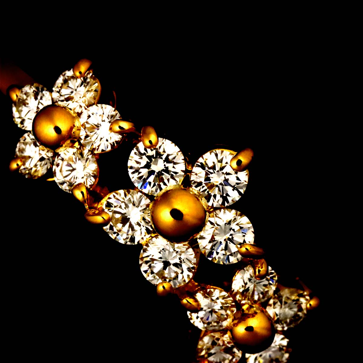 Diamond 0.43ct Ring 18K YG 750 Size6.75(US)
