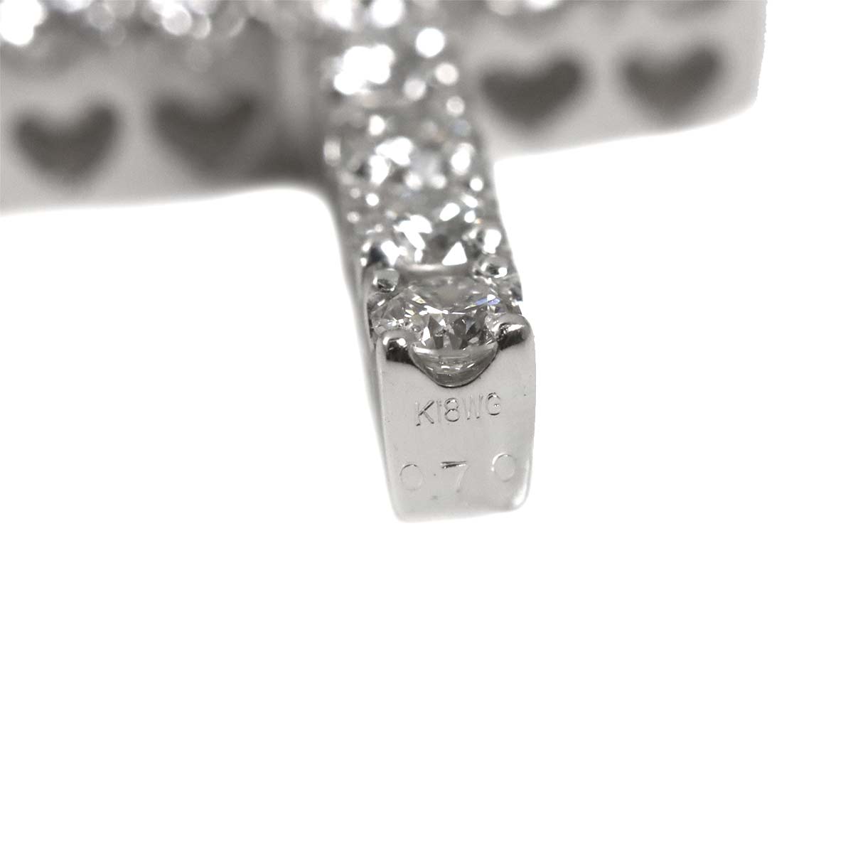 Cross Motif Diamond 0.70ct Necklace 18K White Gold 750