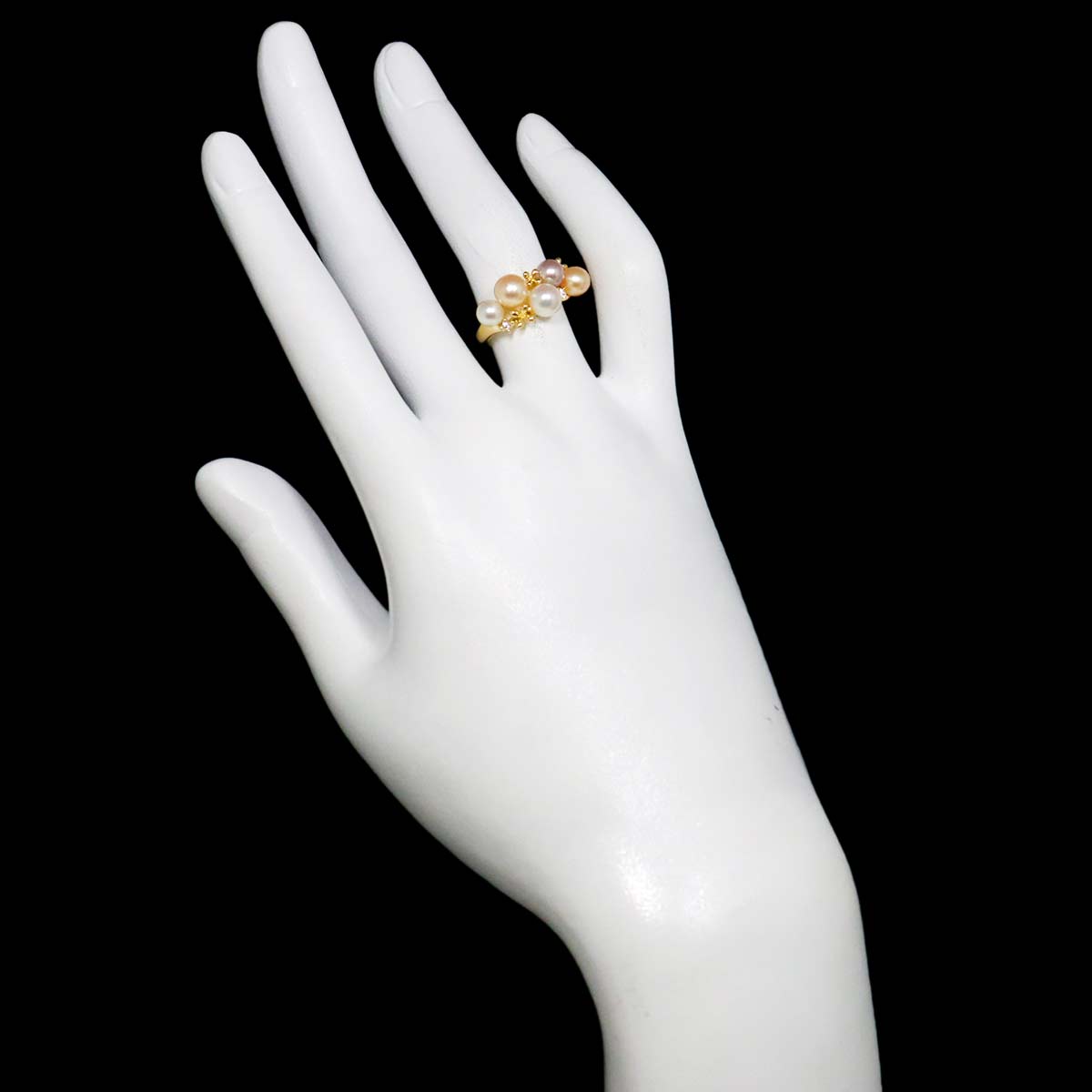 Freshwater Pearl 5.5-4.7mm Diamond 0.03ct Ring 18K 750 5.25(US)