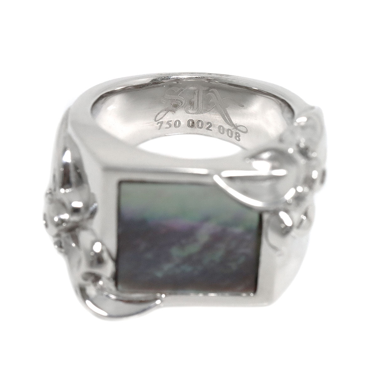 MOP Diamond 0.08ct/0.02ct Ring 18K White Gold 750 size4.75-5(US)