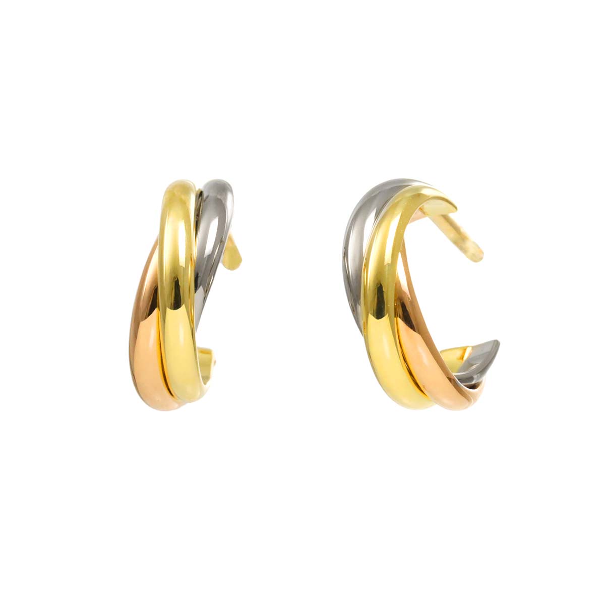 Trinity Earrings Pierced 18K YG WG PG 750